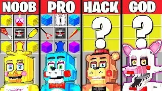 Майнкрафт Битва: ФНАФ 2 АНИМАТРОНИКИ КРАФТИНГ ЧЕЛЛЕНДЖ - НУБ vs ПРО vs ХАКЕР vs БОГ ~ Анимация