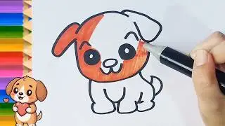 How to Draw and Color a Cute Puppy 🐶🎨 | Easy Drawing for Kids | Magic Hand Art