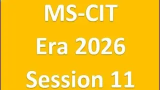 MS-CIT Era 2026 Session 11