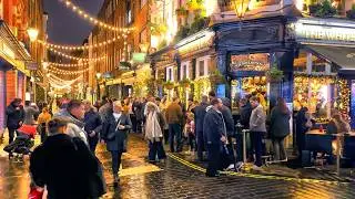 Cosy London Walk | Rainy & Windy West End Evening Walking Tour | 4K HDR ASMR