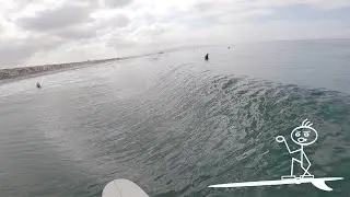 SURFING A WIND SWELL in MANHATTAN BEACH POV (fun day)