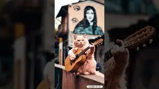 Musical Cats at the Beach: Sunset Magic and Guitar 🎸🌅 #MagicOfAI #AIArt #CatsPlayingGuitar