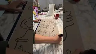 Drawing multiple faces with one line  #art #artwork #drawing