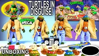 Unboxing NECA TMNT Turtles In Disguise 4-Pack - April 16th 2023 - NECA Classic TMNT Cartoon Figures