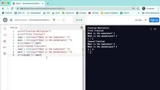 Python Fraction Multiplier for Middle School Coding