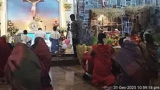 திருமயம் புனித அடைக்கல மாதா ஆலயத்தில் இரவு திருப்பலிக்கு முன்பு ஆராதனை நடைபெற்றது