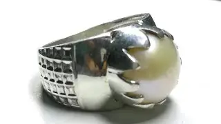 Moti silver ring ,silver pearl ring , gemstone ring ,moon stone ring ,maharaja ring