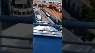Cruise ship crashing into pier in Venice.