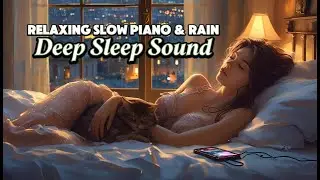 Beautiful Relaxing Slow Piano and Rain   Deep Sleep immediately, Stress Relief + Insomnia, anxiety