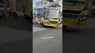 TNSTC Yellow Bus 💛 Mass Turn in Small Road 🔥 Real Driving Skill