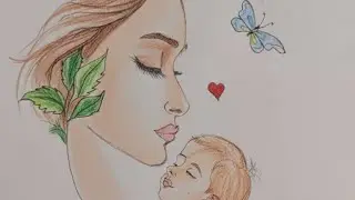 Мама любит 💕😘 #рисунок #техникирисования #искусство #эскиз #процессрисования
