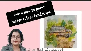 Learn how to paint easy watercolor landscape. #spilledrainbowart #watercolorpainting #arttutorial  