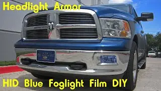 HID Blue Fog Light Protection Tint Film DIY - Dodge RAM - Headlight Armor