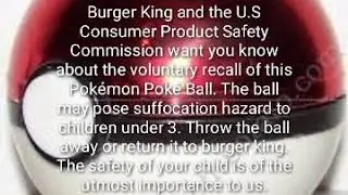 Burger King recall Pok&eacute;mon Pok&eacute; Ball commercial 2020