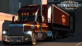 American Truck Simulator: UPS Freightliner Coronado and matching trailer - Baltimore to Washington