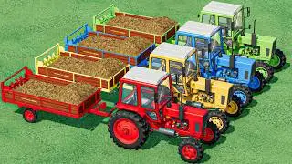 Work with Colors - MANURE JOB with Mini Ursus Tractor vs Fiat vs Zetor | Farming Simulator 22