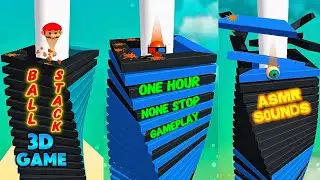 Stack Ball 3D Arcade Game 1 hour and 18 minutes Blast through the tile tower! Gameplay Asmr sounds
