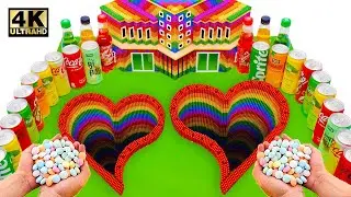 How to make 2 Heart Holes with LEGO vs Fanta, Mtn Dew, Coca Cola vs Mentos & Popular Sodas