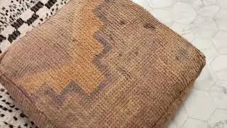 kechart - Moroccan berber handmade kilim pouf, vintage Moroccan kilim pouf, handmade Floor Cushion