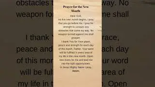 Prayer for the New Month #prayer #newmonth #dailyprayer #bible #trustgod #jesus #love #november