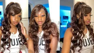 DARK BROWN BODYWAVE WIG INSTALL FT. TINASHE HAIR