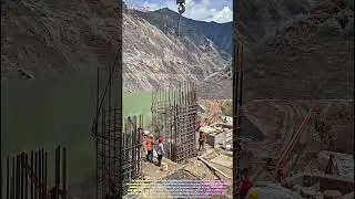 Bridge or Building Pile Foundation Construction Scene