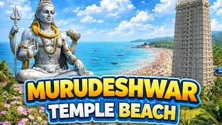 tourist places in karnataka templeTourist places in India. murudeshwar temple beach.