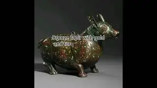 Bronze tapir with gold and turquoise inlays. China, Warring States, 475&ndash;221 BC #shorts #viral