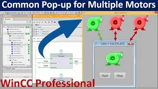 Common reusable pop-up screen for controlling multiple motors in Wincc Professional SCADA | in Hindi