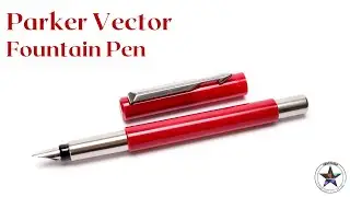 Parker Vector  Made in UK F Fine Nib Cartridge Fountain Pen Classic Burgundy Maroon Red