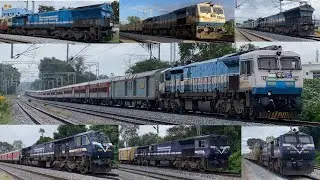 HIGH SPEED TRAINS on Bangalore - Hubballi Line ELECTRIC & DIESEL 100+kmph earlymorning 37in1 PART 11