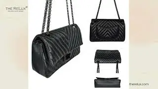 Chanel So Black Chevron Calfskin Quilted 2 55 Reissue Double Flap | The Relux