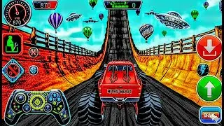 Monster Truck Jumping Over Cars 😱 Stunt Game Gameplay