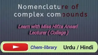 Nomenclature Of Complex Compounds  | XII Chemistry |