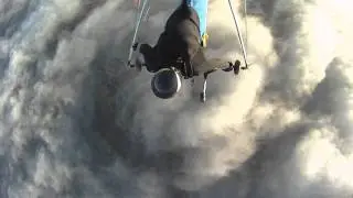 Amazing flight over the clouds near Athens