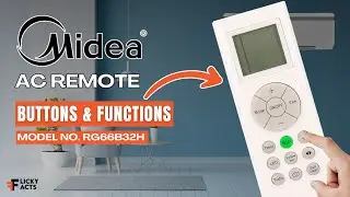 Кнопки и функции пульта дистанционного управления кондиционера Midea (модель: RG66B32H) | Руковод...