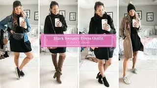 4 Ways To Style A Black Sweater Dress