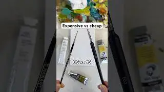 Expensive brush vs cheap one. Which is better? #oilpainting #arttools #arttips