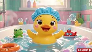 Bath Time Fun with Ducky Wucky 🛁 | Yellow Duck Songs for Kids | Bath Song 2025 I Nursery Rhymes