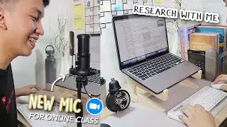 A day with me: new MIC for online class + doing school works! | MAONO PM461T Mic Review #Maono