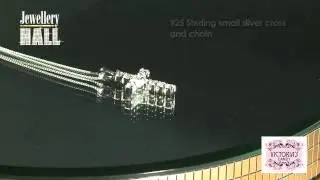 Sterling silver cross and CZ necklace