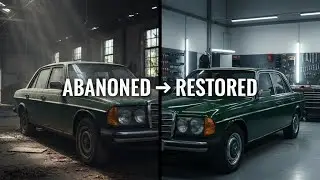 Abandoned Dark Green Mercedes-Benz W123 Restored | Satisfying ASMR Car Restoration