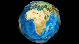 Earth 3D Relief x 100 Topography Bathymetry 4K