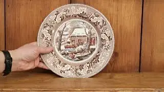 Johnson Bros China Historic America Thanksgiving Frozen Up Dinner Plate