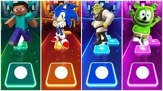 Minecraft Steve - Sonic - Shrek - Gummy Bear - Tiles Hop EDM Rush!