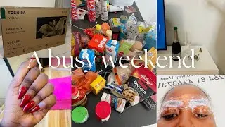 WEEKEND VLOG: We Bought A TV, Microblading, Grocery Haul & TV Stand DIY | Namibian YouTuber
