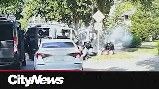Dashcam video shows dramatic surprising arrest of e-biker