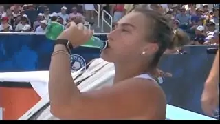UMPIRE WARNS ARYNA SABALENKA TO STOP DRINKING FROM WATER BOTTLE | CINCINNATI VS ELENA RYBAKINA