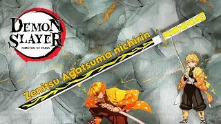 How to make Zenitsu Agatsuma&rsquo;s nichirin sword with paper | Demon Slayer | Paper sword |#demonslayer