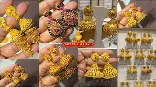 Pothys Swarnamahal 1g To 24g Gold Jimiki Earrings Ruby Emerald Studs Drops | Light Weight Jumkas